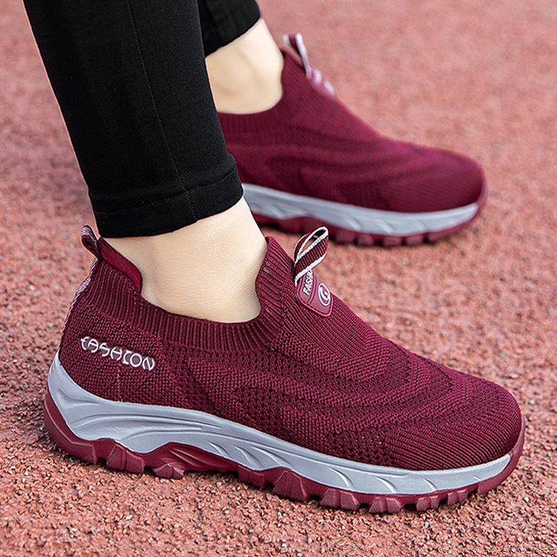 老人鞋女夏季一脚蹬妈妈鞋网面透气运动鞋中老年健步鞋老北京布鞋,女鞋,健步鞋,淘宝优惠券,粉丝福利购,淘宝优惠卷