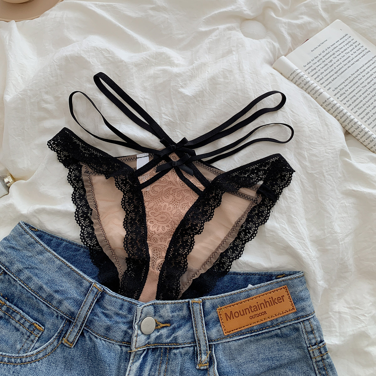 微醺莫吉托 低腰内裤女薄款性感蕾丝镂空细带高开叉透明三角裤,女士内衣/男士内衣/家居服,女三角裤,淘宝优惠券,粉丝福利购,淘宝优惠卷