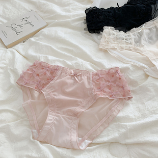 仙女蝴蝶结低腰三角裤 性感网纱纯欲风少女内裤 法式 甜味布蕾