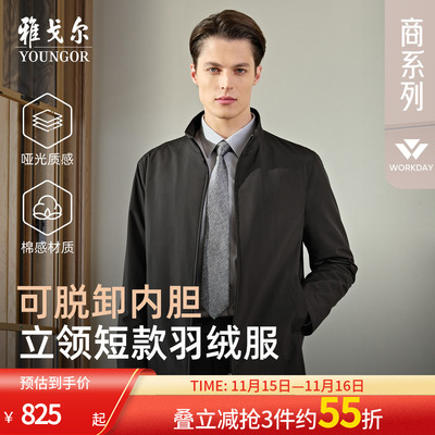 雅戈尔经典商务立领羽绒服