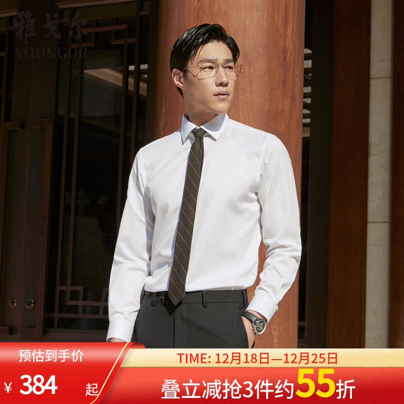 【200支免烫】雅戈尔春新品商务TNDP休闲全装衬衬衣长袖衬衫男