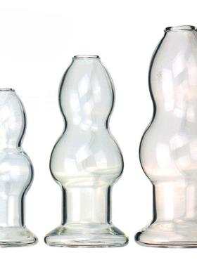 A self-pleasuring toy made of glass for use inside the anus.