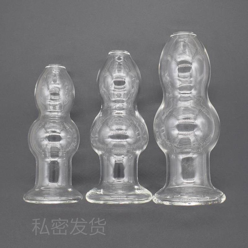 A self-pleasuring toy made of glass for use inside the anus.
