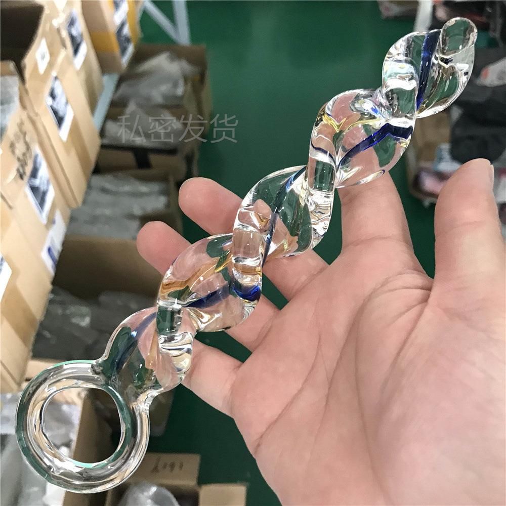 Glass-made femalemasturbation toy fake phallus adult product