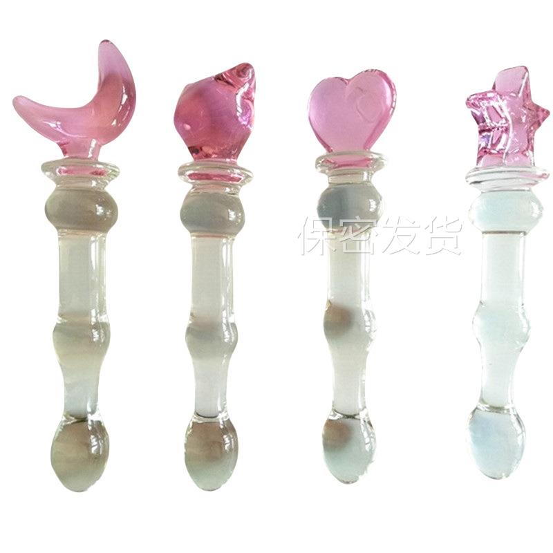 私密解压女用玻璃榜榜玻璃自己玩器玻璃拉条玻璃按摩器蔬菜榜榜玻