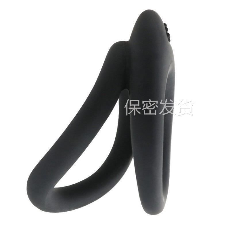 私密解压跨境男用硅胶震动锁经环套穿戴夫妻共震环振动器放松缓解