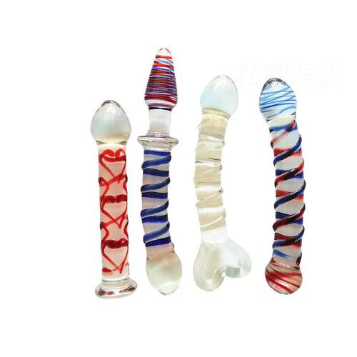 Glass-made femalemasturbation toy fake phallus adult product