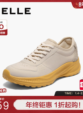 百丽女鞋子通勤厚底老爹鞋秋季新款休闲运动小白闪穿鞋E2H1DCM5
