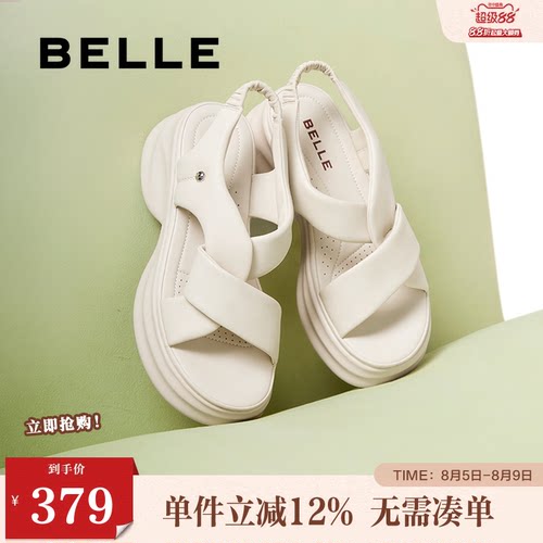 凉鞋百丽女厚底老爹新款沙滩鞋子