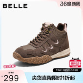 休闲工装 百丽复古厚底高帮鞋 加绒棉鞋 老爹鞋 马丁靴子E5W1DDD5 女款