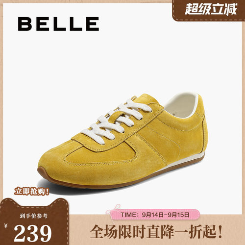 休闲鞋德训阿甘鞋女子复古百丽