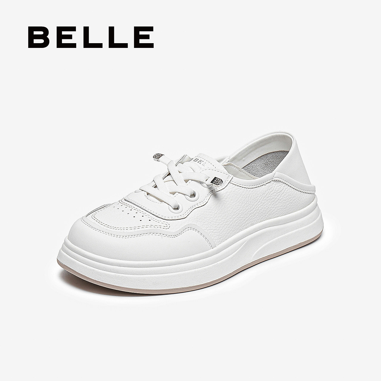 百丽小白鞋女鞋子秋季新款免系带一脚蹬休闲两穿板鞋E4U1DCM5,女鞋,时尚休闲鞋,淘宝优惠券,粉丝福利购,淘宝优惠卷