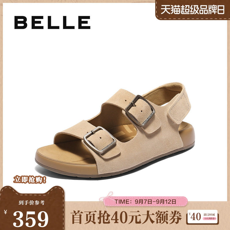 百丽男鞋QQ吐司1代升级版勃肯凉夏季新款户外沙滩凉鞋A2018BL5