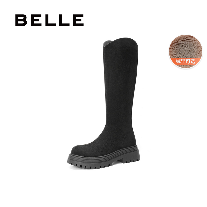 百丽女靴子厚底高长靴女新款冬季瘦瘦靴加绒长筒靴D2J1DDG4,女鞋,弹力靴/袜靴,淘宝优惠券,粉丝福利购,淘宝优惠卷