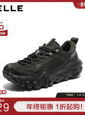 百丽厚底增高休闲鞋男鞋2026新款春季防撞鞋头户外登山鞋A2294AM6