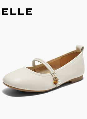 百丽女鞋质感玛丽珍鞋女秋新商场同款羊皮平跟浅口单鞋子L8008CQ5