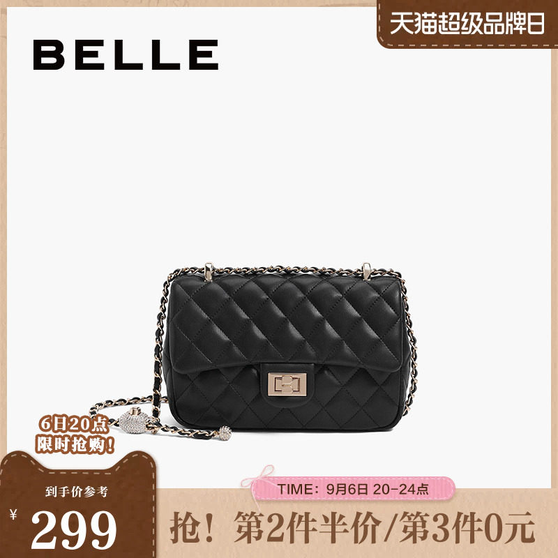 百丽包包女斜挎包中号小香风链条包商场高级感小包X6782BX3