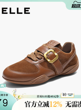 百丽女鞋子复古搭扣阿甘鞋德训鞋秋季新款赛车鞋休闲鞋E3N1DCM5