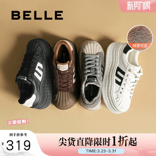 休闲小白鞋 戚薇同款 板鞋 子贝壳头厚底德训新款 D2A1DAM5预 百丽女鞋