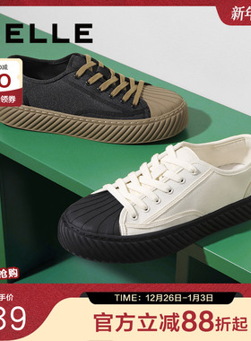 百丽贝壳头休闲帆布鞋男鞋2025新款秋季时尚潮搭简约板鞋A2147CM5