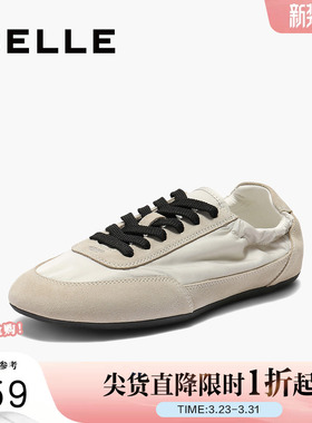 百丽女鞋子透气复古德训鞋女春夏新款薄底运动休闲鞋D9C1DCM5