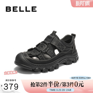 百丽镂空透气休闲凉鞋男夏季新款商场同款户外沙滩鞋8UR01BL5