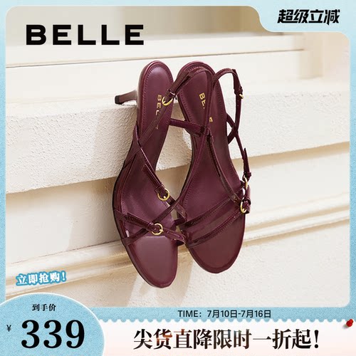 婚鞋百丽高跟女鞋凉鞋法式新款