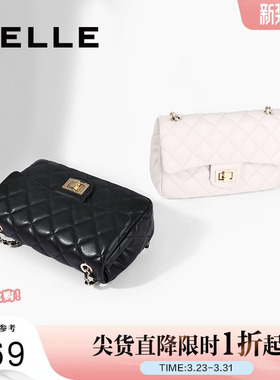 百丽包包女时尚百搭秋冬黑色小香风链条包单肩包斜挎包X5083CX1