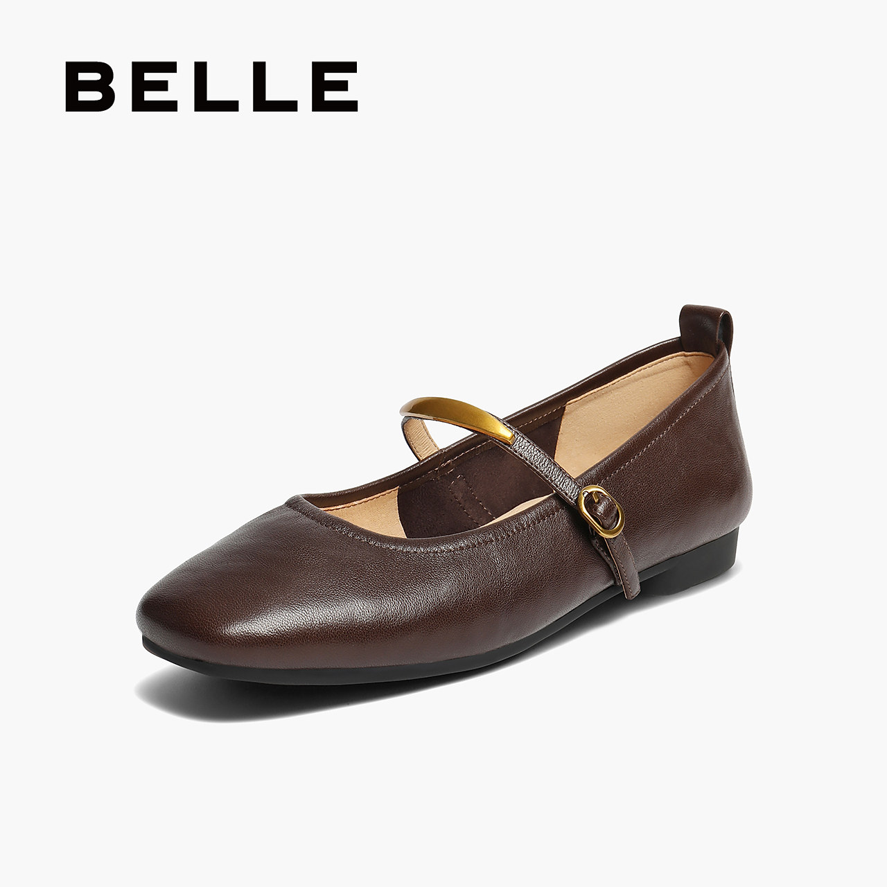 百丽女鞋子复古羊皮玛丽珍鞋女秋季新款软平底浅口单鞋子E3V1DCQ5,女鞋,玛丽珍鞋,淘宝优惠券,粉丝福利购,淘宝优惠卷