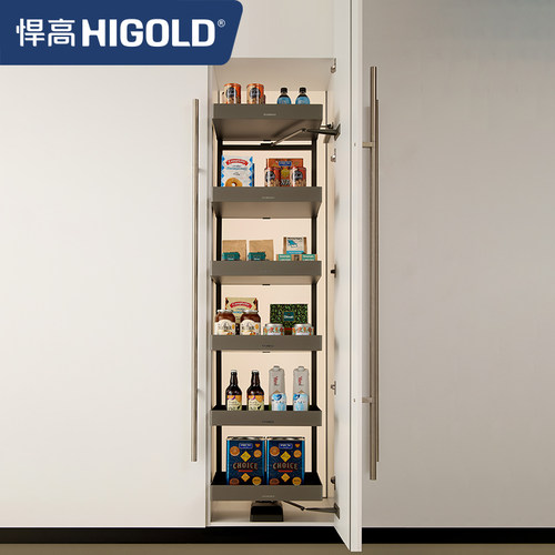 HIGOLD/悍高 零食高柜连动多层开门式大怪物铝合金厨房收纳拉篮