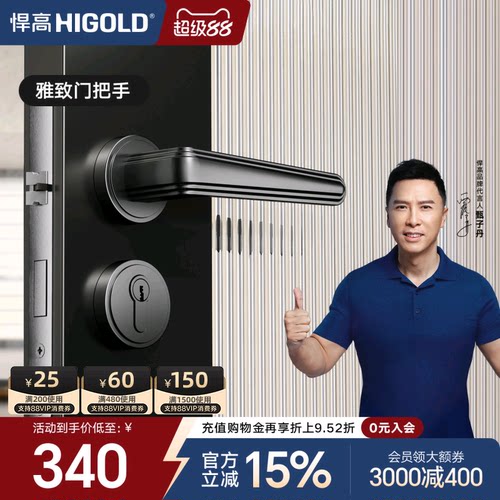 悍高锌合金38-55mm通用型门锁