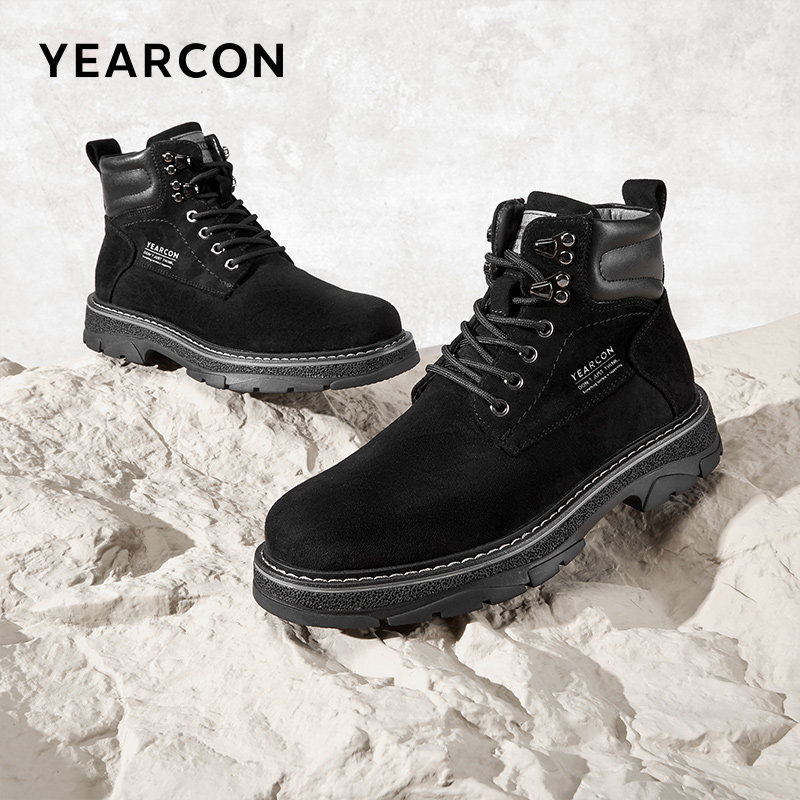 意尔康官方正品男鞋男靴工装靴户外男士马丁靴休闲时尚冬季