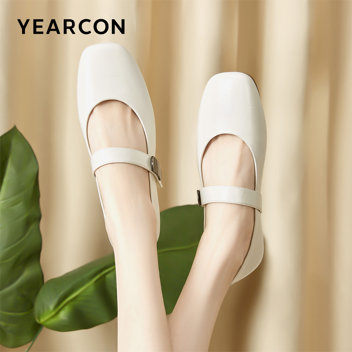 意尔康官方正品女鞋玛丽珍鞋法式尖头粗跟时尚舒适百搭平底鞋