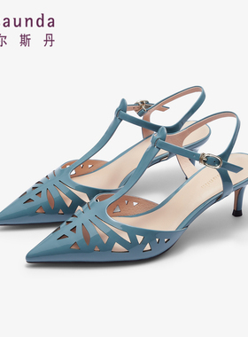 【闲鱼专享】莱尔斯丹春夏新款纯色尖头细跟后空凉鞋女鞋4M47405