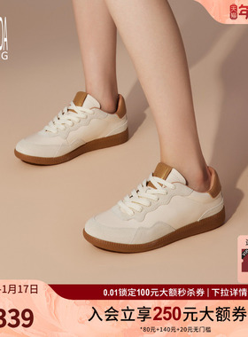 莱尔斯丹奥莱特卖Y系列时尚低帮系带圆头德训鞋休闲女鞋4T21602