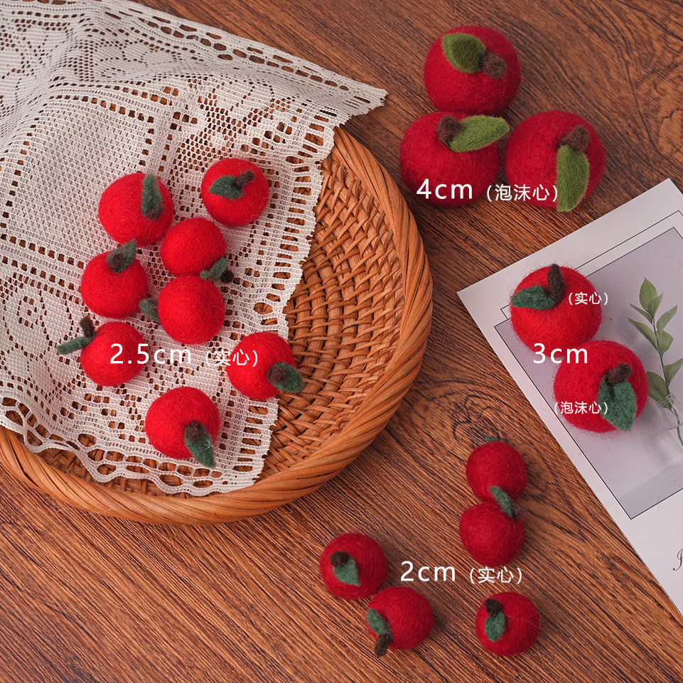 手工成品羊毛毡迷你小苹果摆件装饰品DIY 辅料可做装饰头饰 发夹,家居饰品,装饰摆件,淘宝优惠券,粉丝福利购,淘宝优惠卷