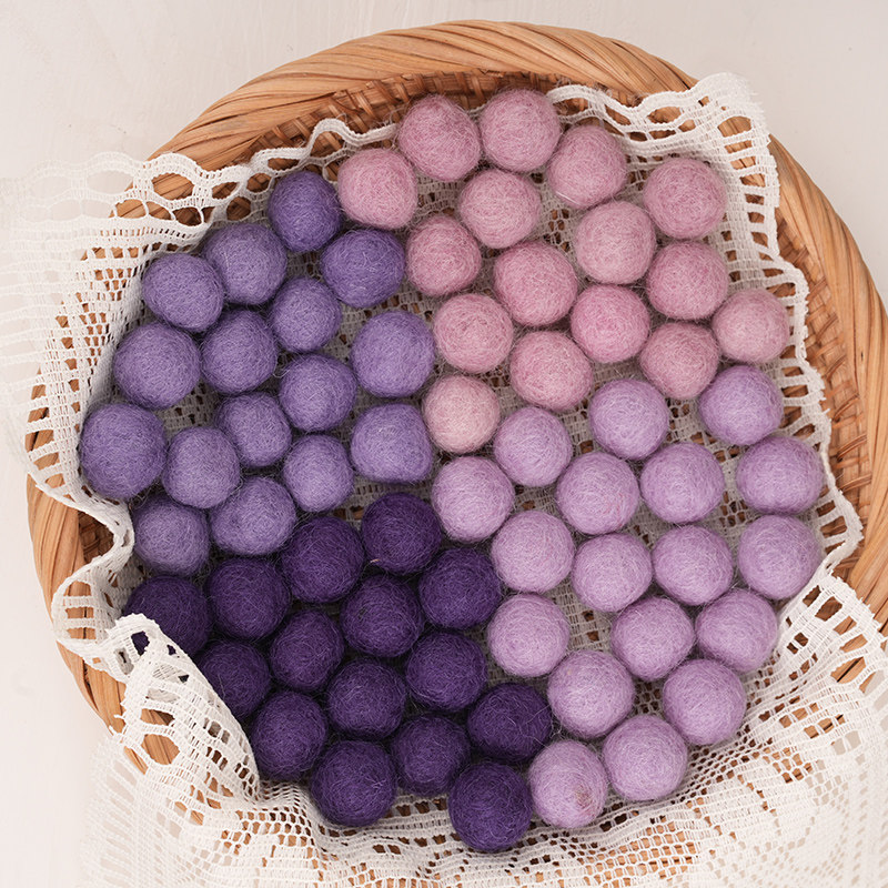 紫色系1.5cm羊毛毡实心羊毛球手工彩色DIY手作多巴胺发饰摆件配件,纺织面料/辅料/配套,毛球,淘宝优惠券,粉丝福利购,淘宝优惠卷