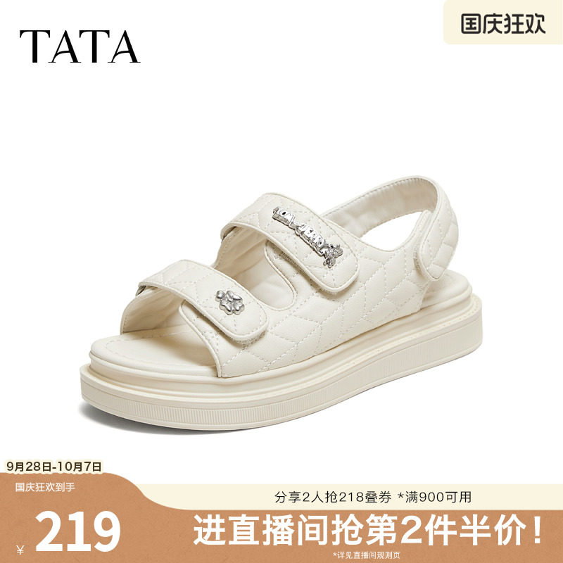 TATA他她猫和老鼠联名波斯喵厚底凉鞋女运动沙滩鞋凉鞋新GOX19BL6
