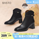 时装 商场同款 靴简约通勤粗跟女短靴靴C5991DD5 新款 百思图2025冬季