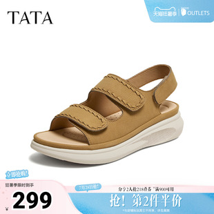 TATA他她女鞋母亲节夏季款凉鞋简约百搭时尚休闲沙滩鞋CUA03BL6