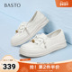 新款 商场同款 小白鞋 百思图2025秋季 简约户外女休闲鞋 BJ208CA5