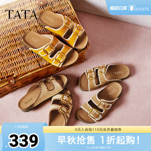 他她2025夏商场同款 外穿时尚 TATA 勃肯鞋 7GN03BT5奥莱 拖鞋 新款