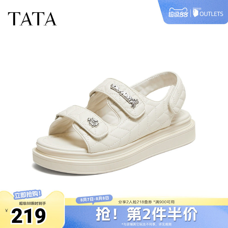 TATA他她猫和老鼠联名波斯喵厚底凉鞋女运动沙滩鞋凉鞋新GOX19BL6