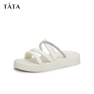 新款 夏季 WNS01BT3 女外穿软底奥莱凉拖女百搭夏季 Tata他她厚底拖鞋