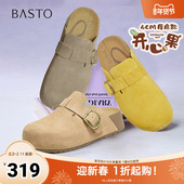 新款 勃肯鞋 时尚 百思图2025夏季 复古休闲户外女拖鞋 B8761BH5