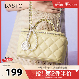 绗缝盒子包时尚 商场同款 通勤斜挎包女TY018BX5 新款 百思图2025夏季