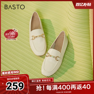 女单鞋 百思图奥莱秋季 潮流通勤乐福鞋 商场同款 WEF61AA3 新款