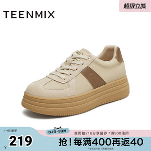 女休闲鞋 KG116CM5 厚底拼色百搭阿甘德训鞋 天美意春新款