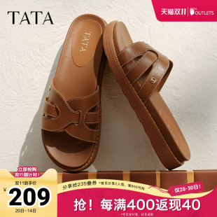 新款 休闲女拖鞋 7TE09BT5奥莱 他她2025秋简约百搭时尚 TATA