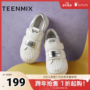 秋新款 休闲鞋 BJ601CM4 女运动板鞋 天美意魔术贴百搭厚底小白鞋